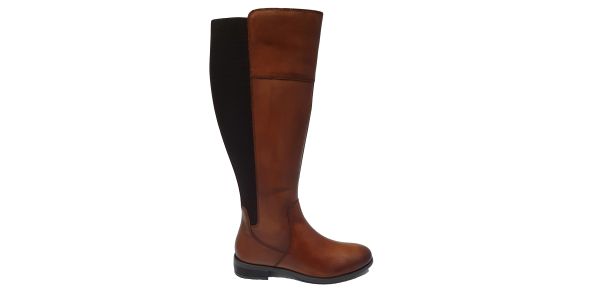 Womens Cipriata Tan Elasticated Calf Inside Zip Knee High Boots 